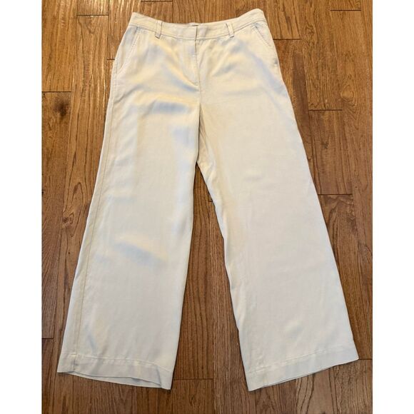 Talbots NWT khaki flowy wide leg tencel pant size 10 - Picture 3 of 11